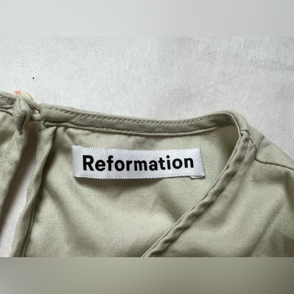 Reformation Beckett Women’s Light Green Tiered Long Sleeve Mini Dress Size XS - Picture 8 of 9